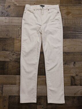 Banana Republic High-Rise Slim Jeans Women’s 27/4 Tall White Stretch Denim